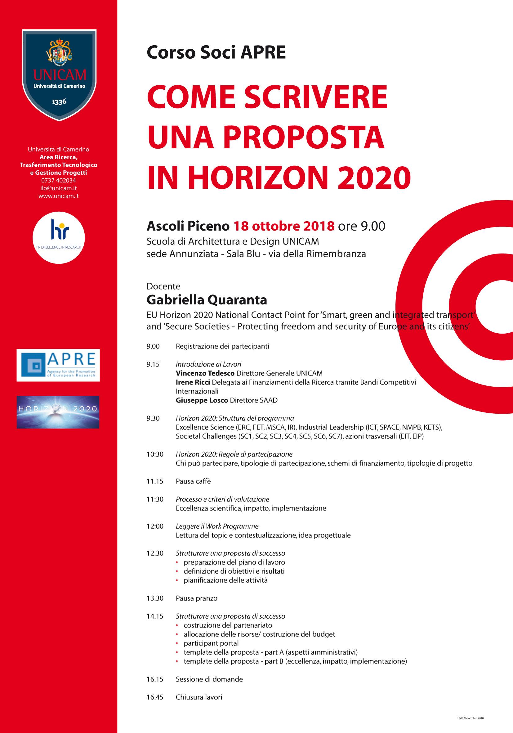 come scrivere una proposta in horizon 2020